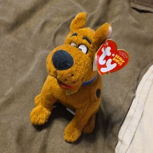 Ty Brown Kid Plush with Blue Collar